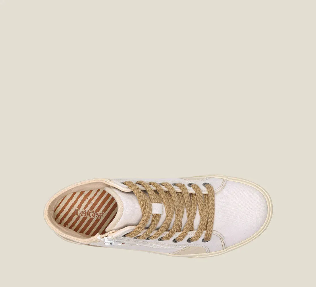 TAOS TOP SOUL WHITE/ECRU DISTRESSED SNEAKER