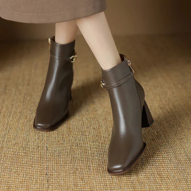 The Faelina Leather Ankle Boots