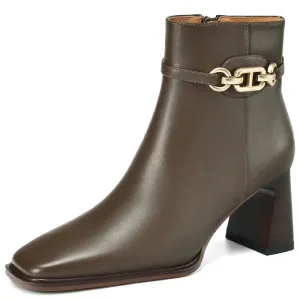 The Faelina Leather Ankle Boots