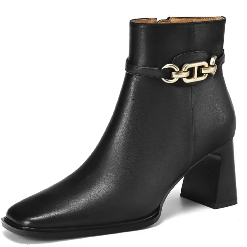 The Faelina Leather Ankle Boots