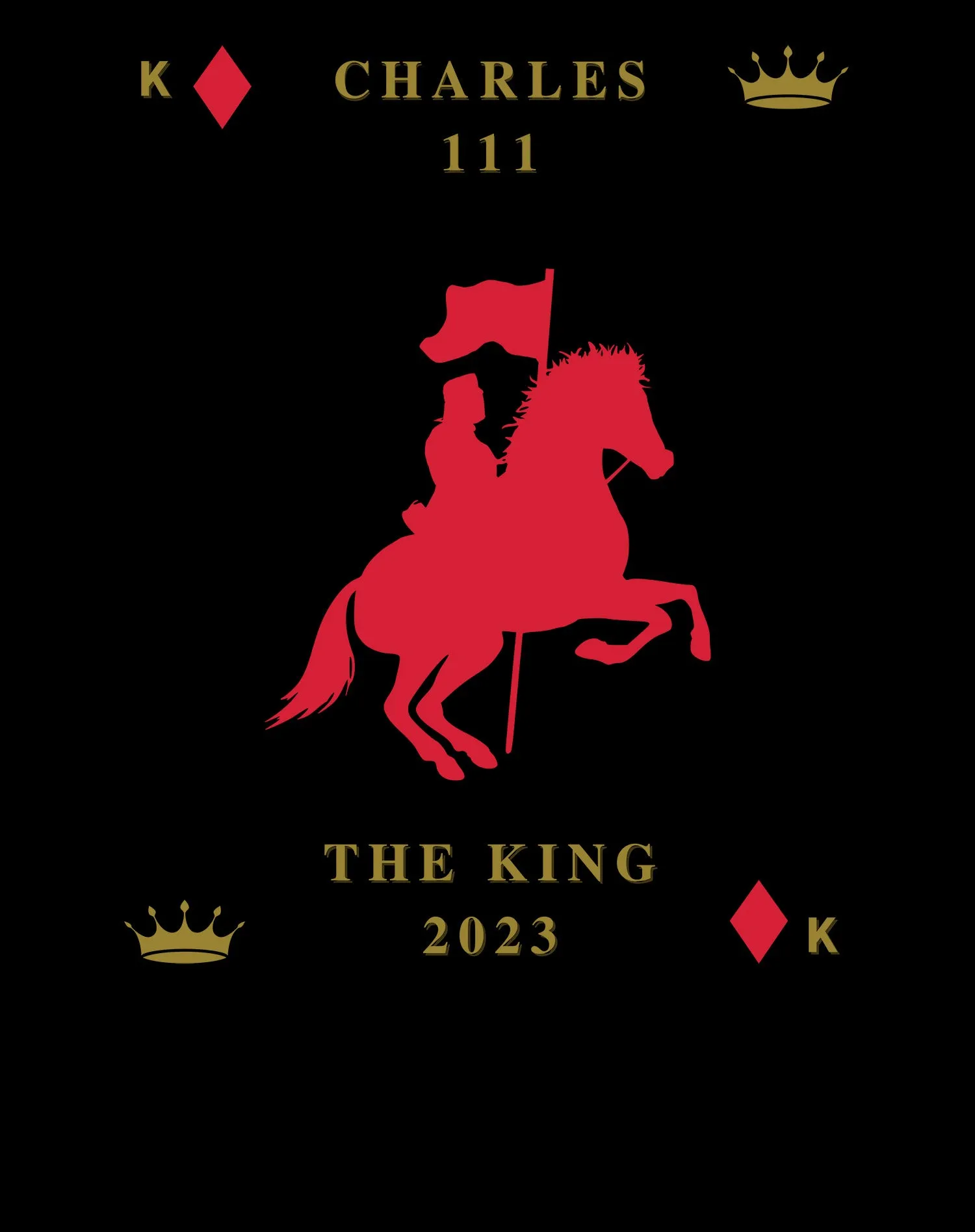 Urban Attitude Kings Coronation 2023 Silhouette Royal Knight Youth T-shirt