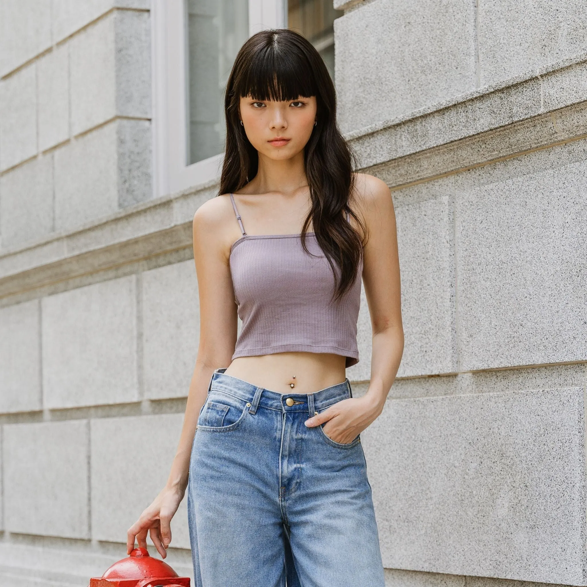 Urban Edge! 2-Way Tube Bra Top (Ribbed Cotton) in Creme Taro