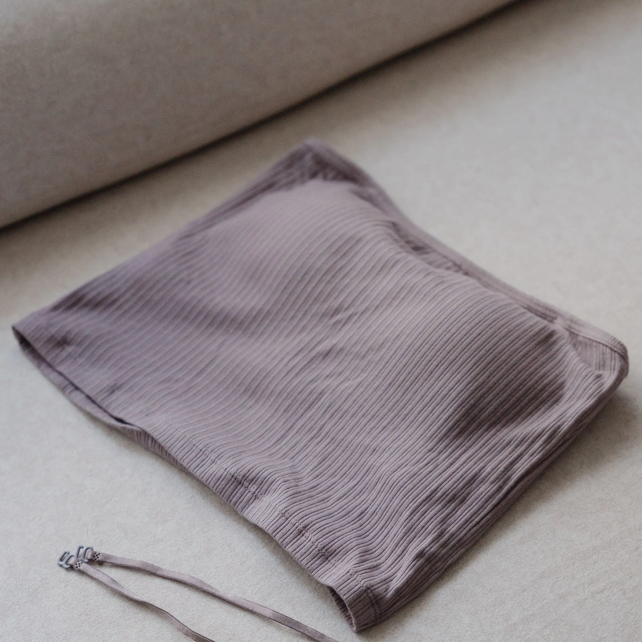 Urban Edge! 2-Way Tube Bra Top (Ribbed Cotton) in Creme Taro