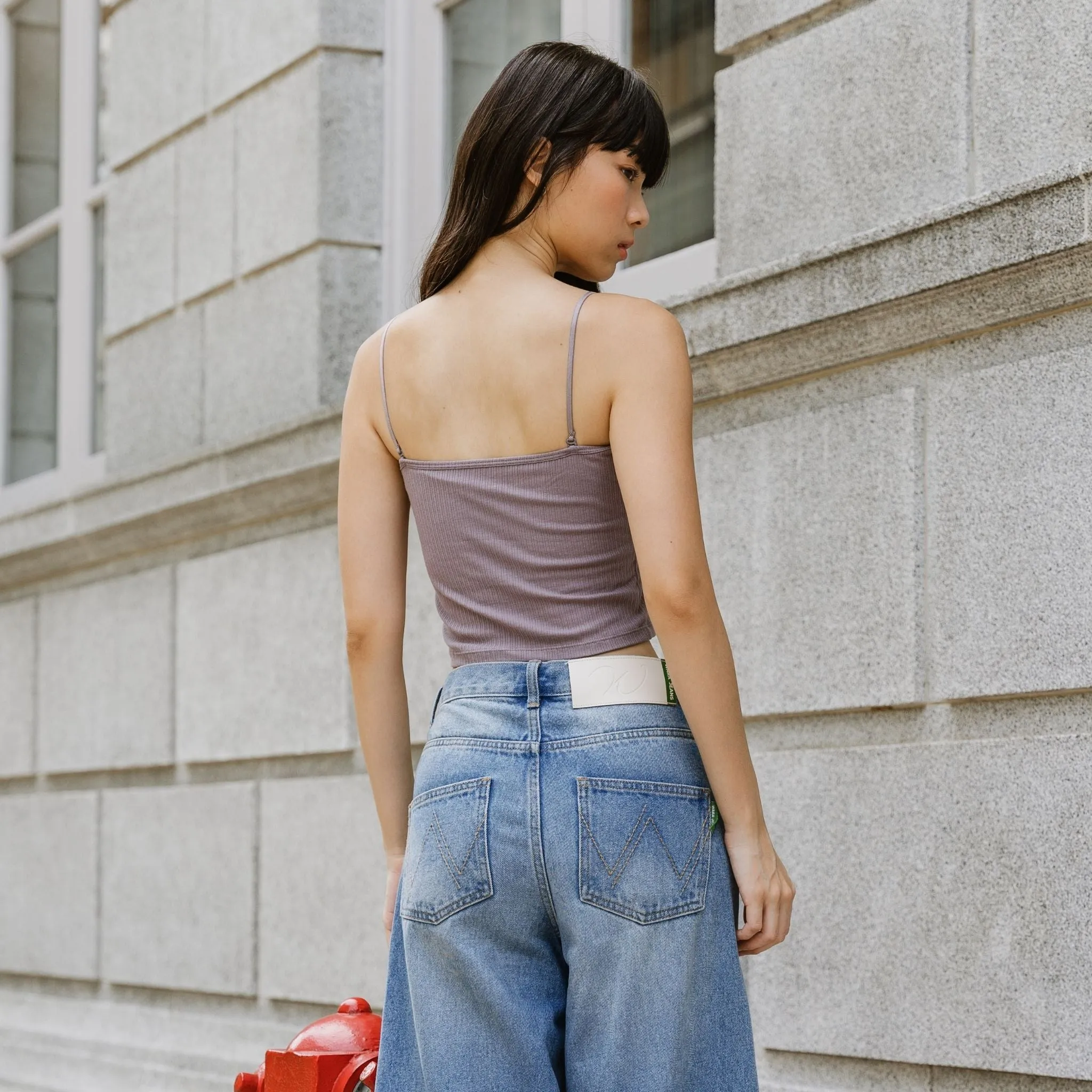 Urban Edge! 2-Way Tube Bra Top (Ribbed Cotton) in Creme Taro