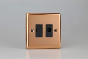 Varilight Polished Copper 13A Unswitched Fused Spur   Flex Outlet XY6UFOB.CU