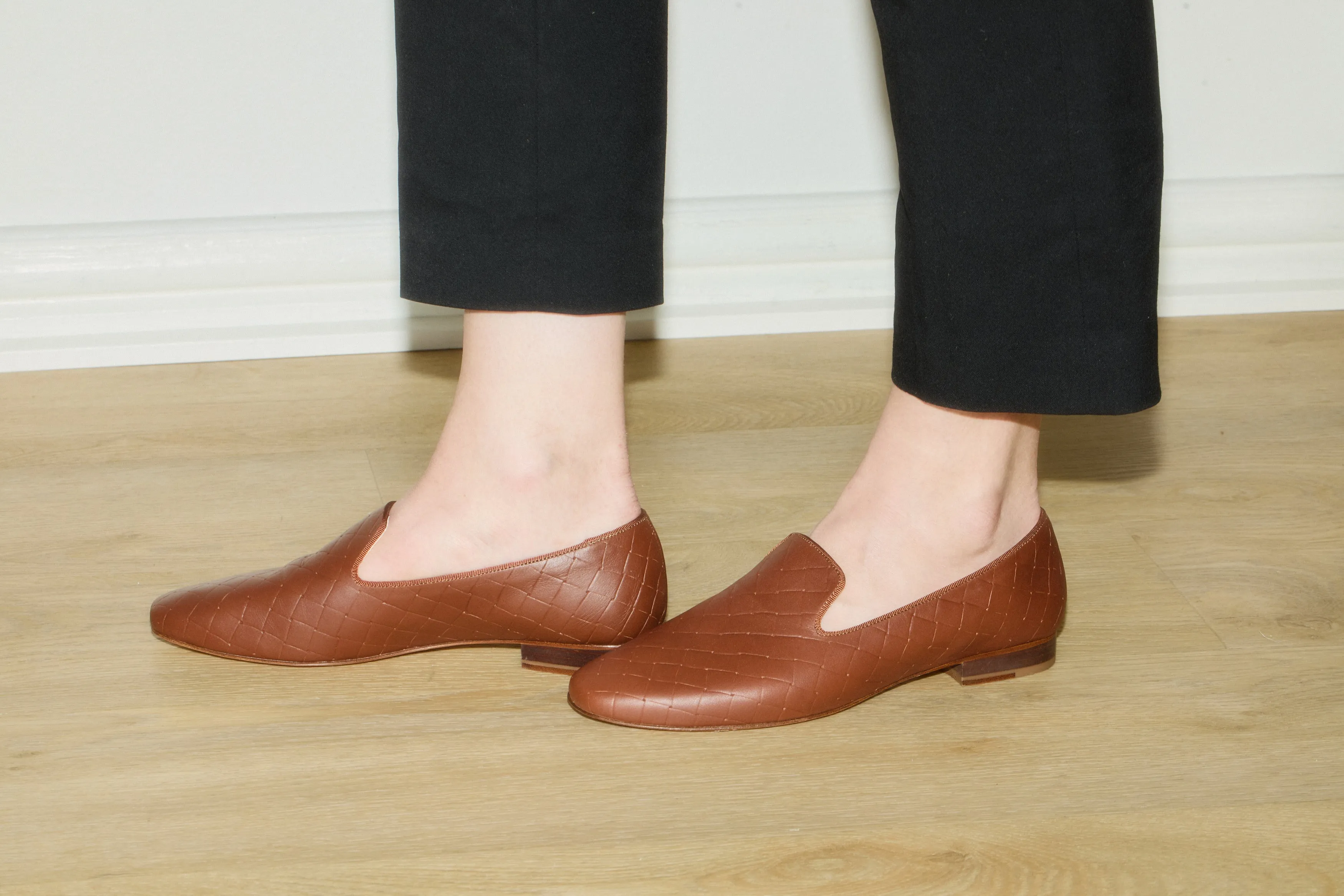 Vincent weaved loafer brown