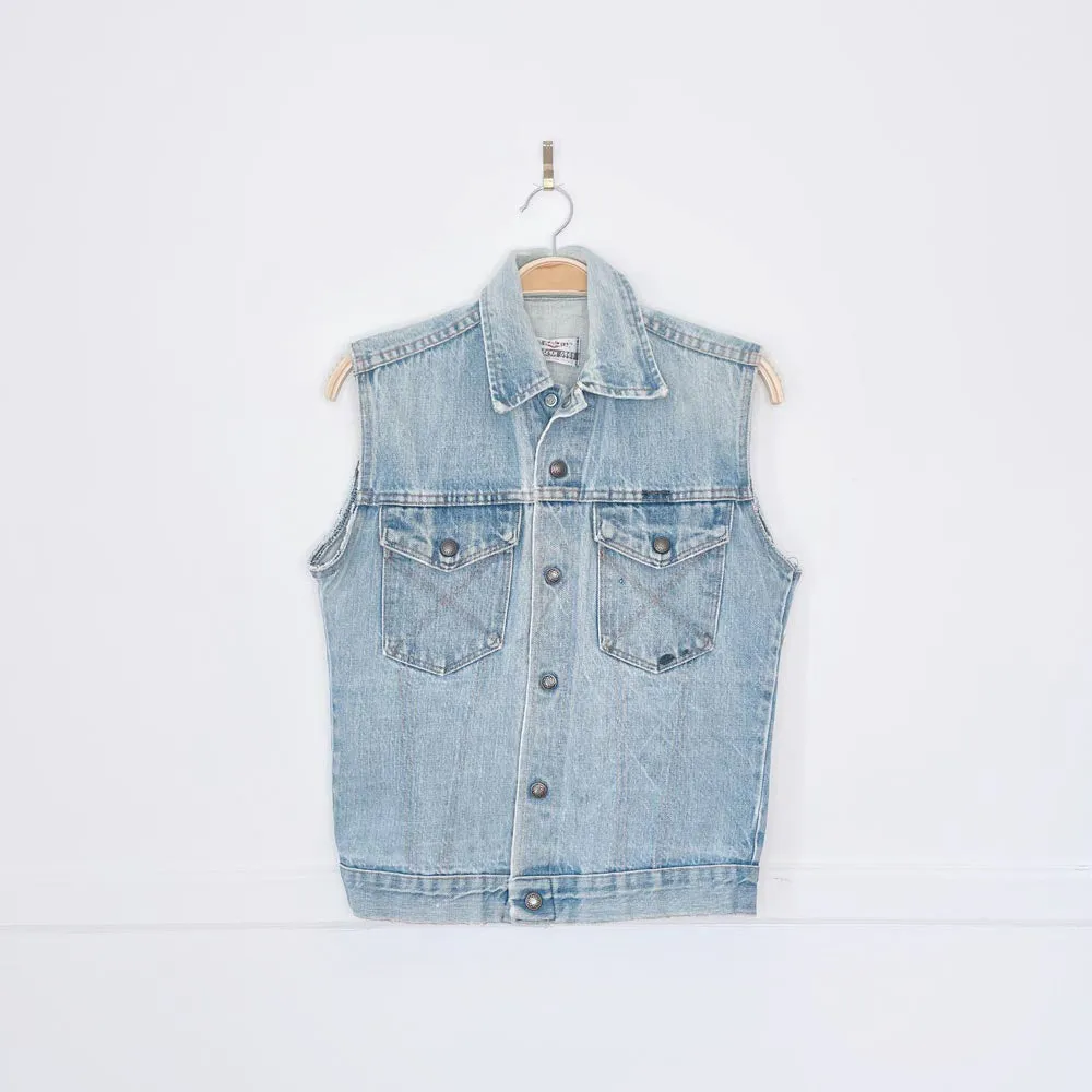 vintage 90s big yank western style denim vest