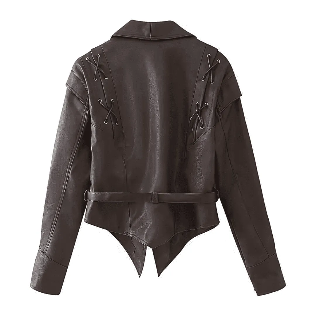 Vintage Biker Faux Leather Jacket