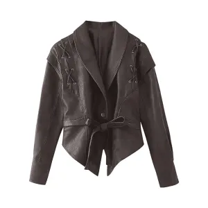 Vintage Biker Faux Leather Jacket