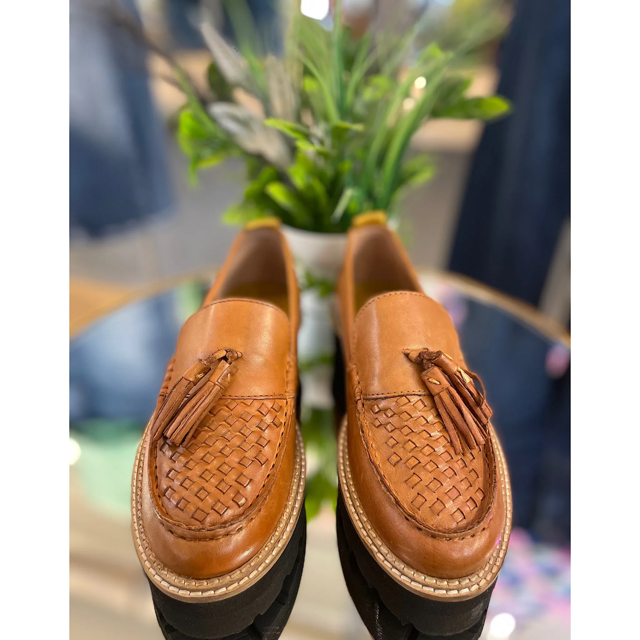 White Stuff Chunky Leather Woven Loafer
