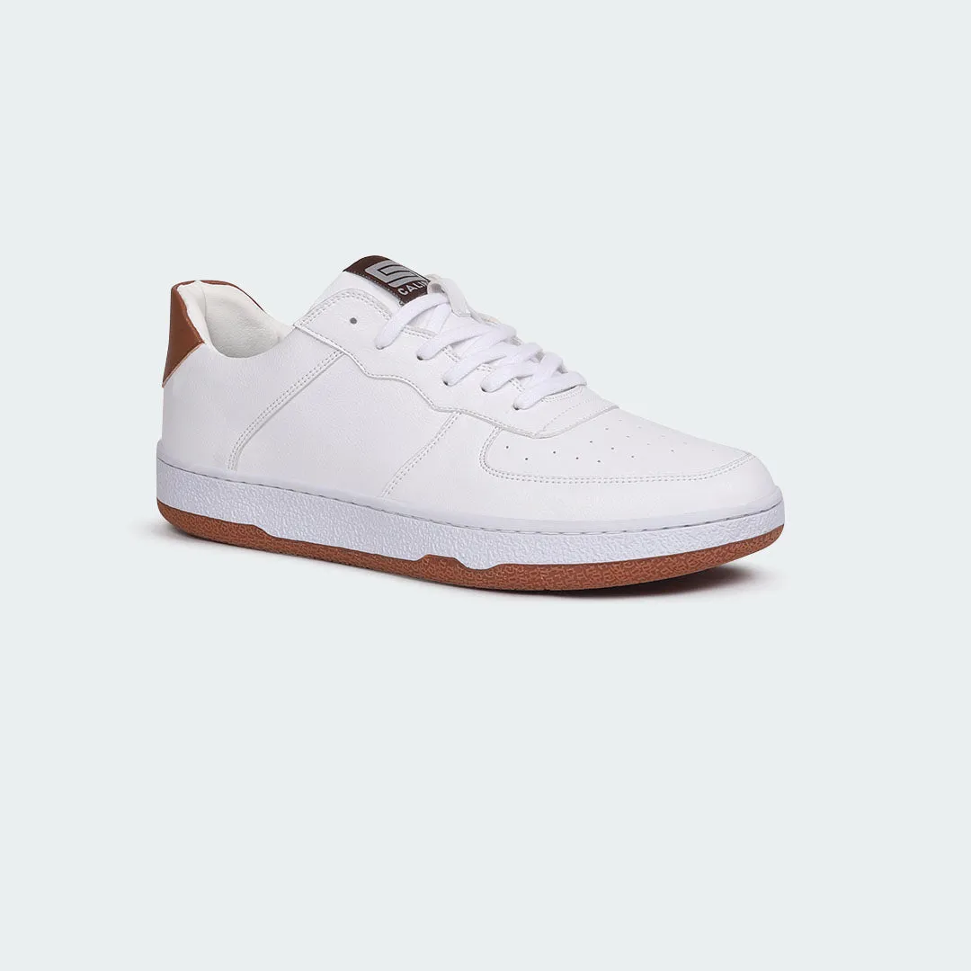 WHITE/BROWN Casual Sneakers for Men (BLAKE 695G)