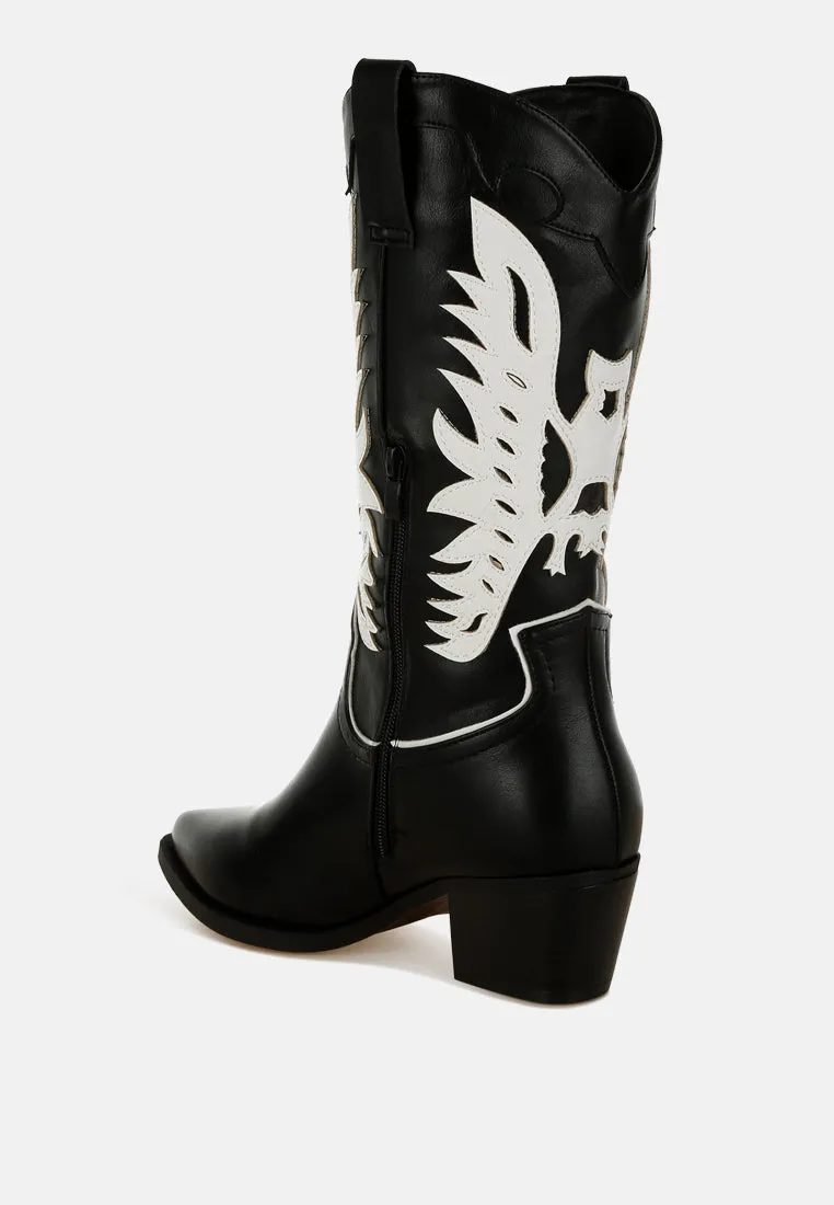 Winged Patchwork Cowboy Boots By RAG