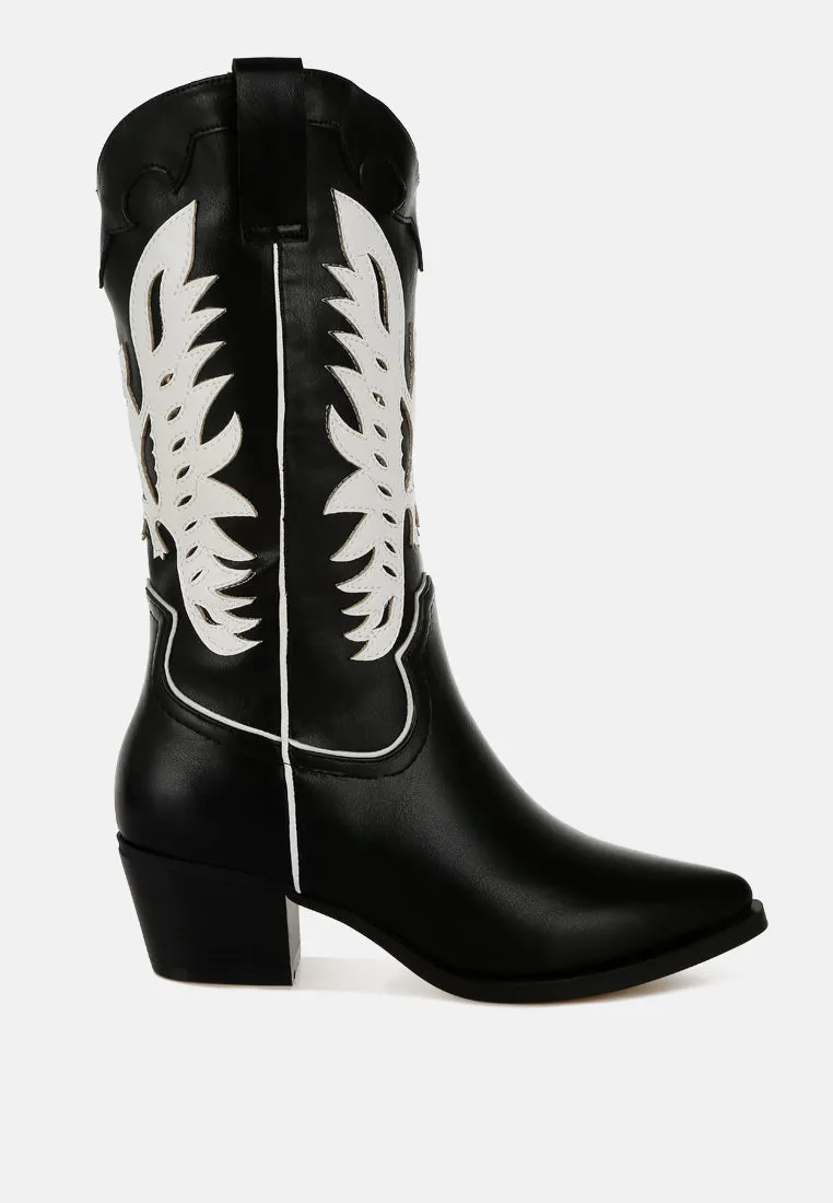 Winged Patchwork Cowboy Boots By RAG