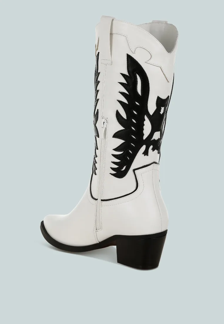 Winged Patchwork Cowboy Boots By RAG