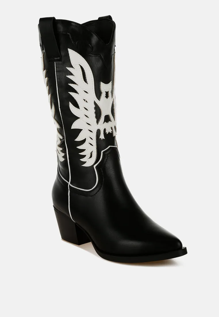 Winged Patchwork Cowboy Boots By RAG