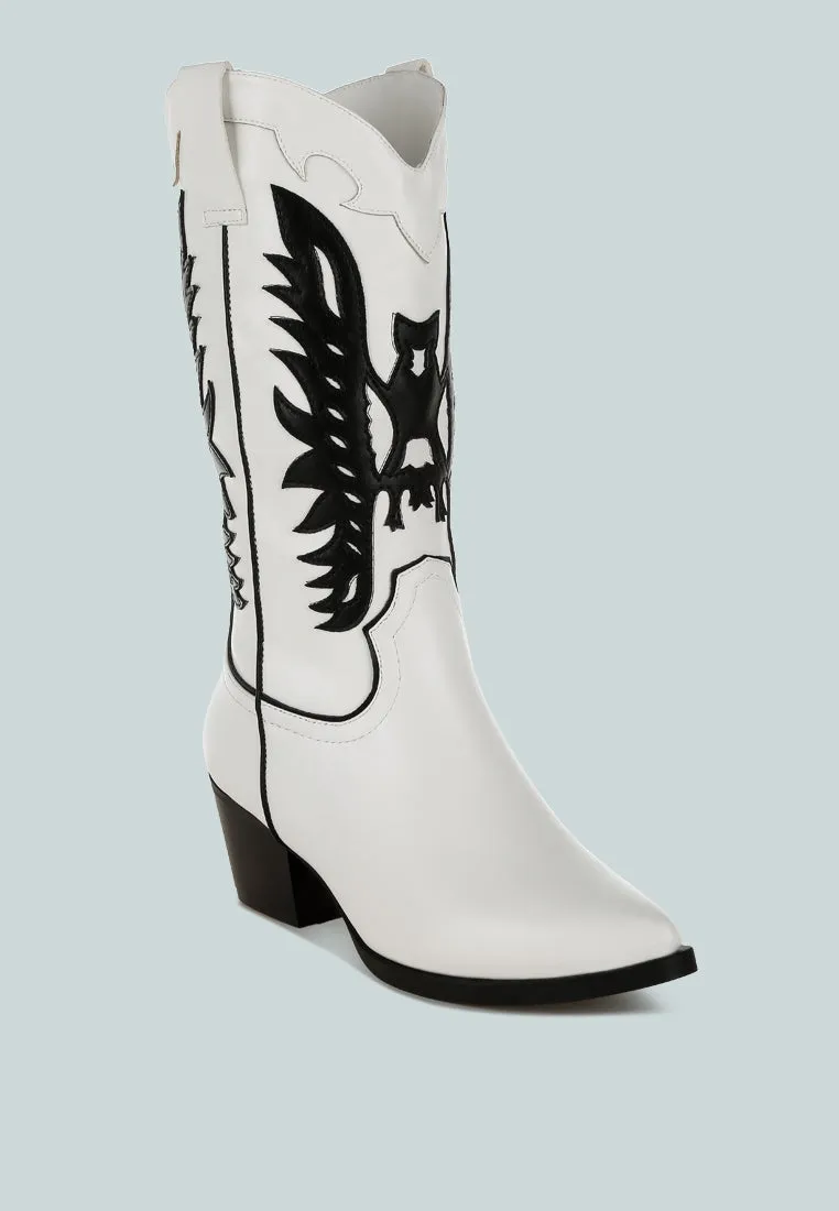 Winged Patchwork Cowboy Boots By RAG
