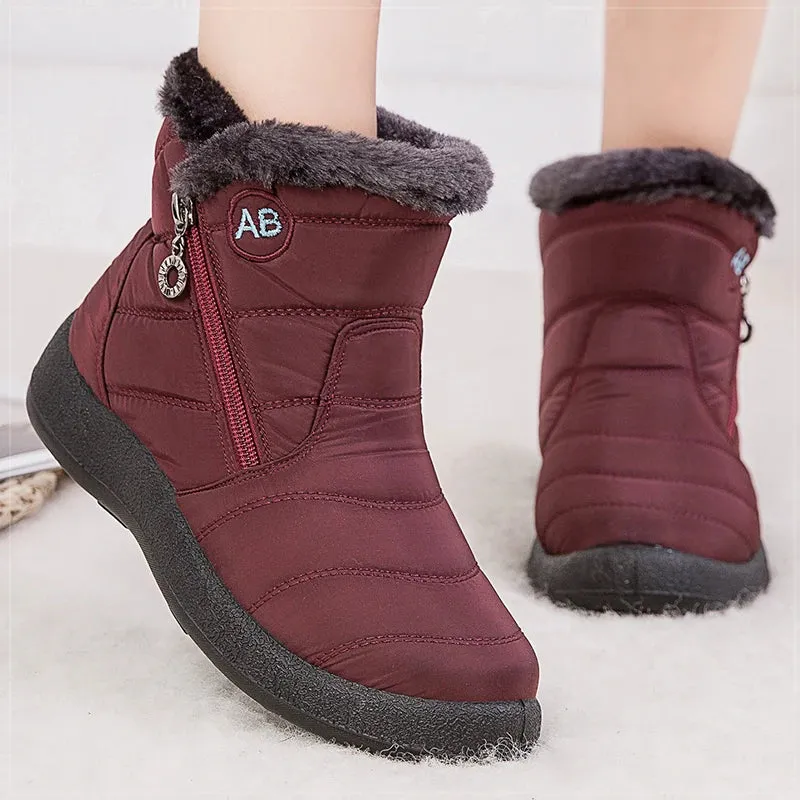 Women's Boots Fur Ankle Boots For Women Waterproof Snow Boots Winter Shoes Botas Mujer Black Short Boot Elegant Booties Women