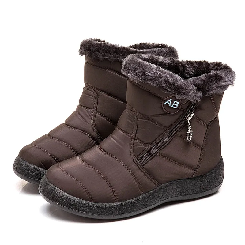 Women's Boots Fur Ankle Boots For Women Waterproof Snow Boots Winter Shoes Botas Mujer Black Short Boot Elegant Booties Women