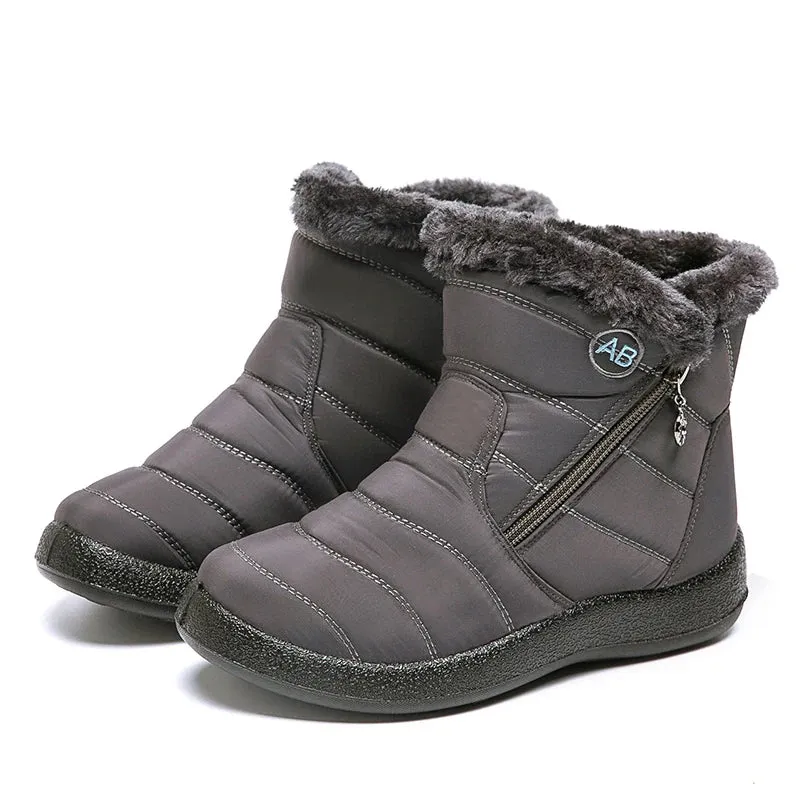 Women's Boots Fur Ankle Boots For Women Waterproof Snow Boots Winter Shoes Botas Mujer Black Short Boot Elegant Booties Women