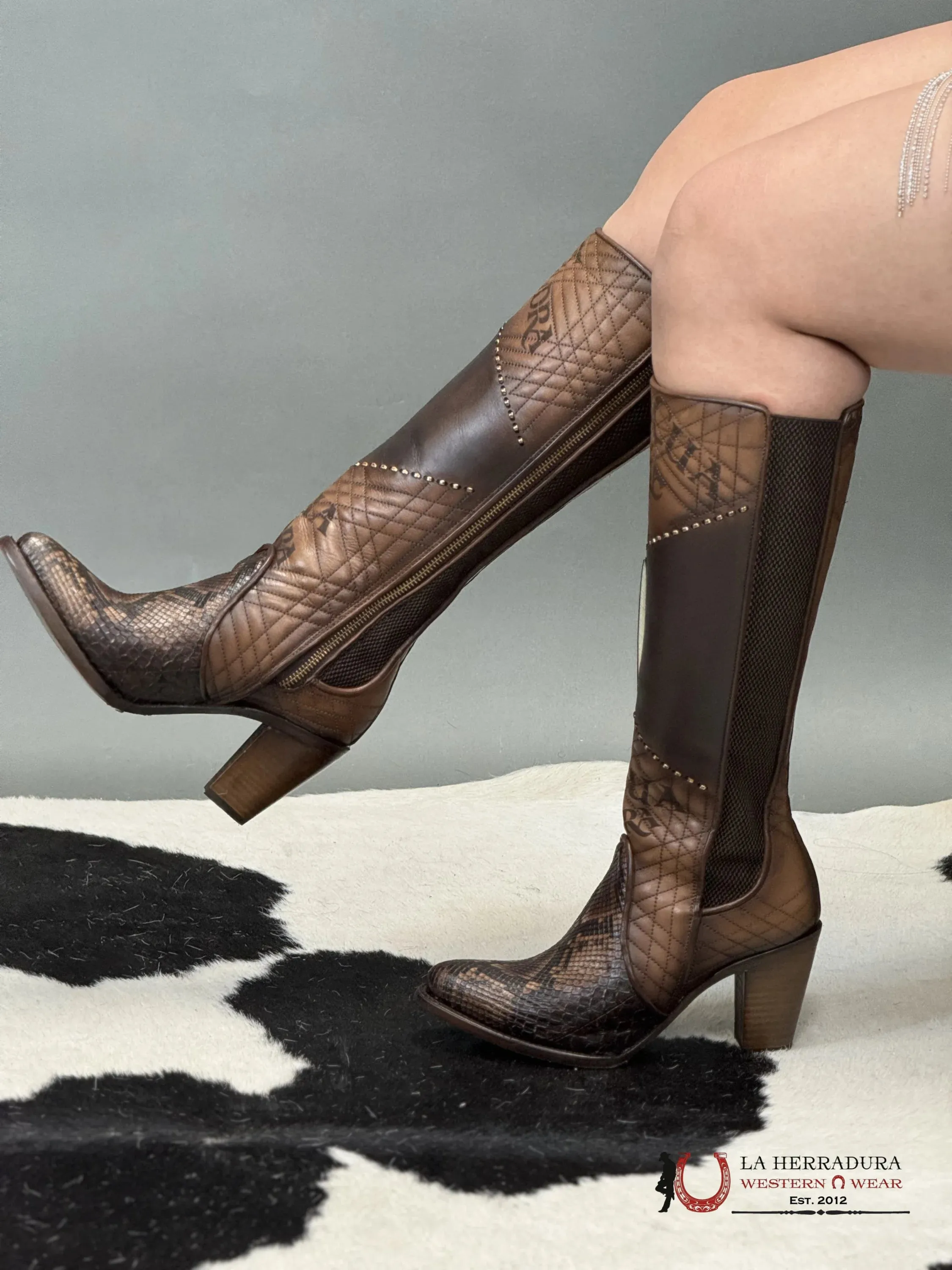 WOMENS CUADRA PITON CASTAÑO VIDREADO TALL BOOT