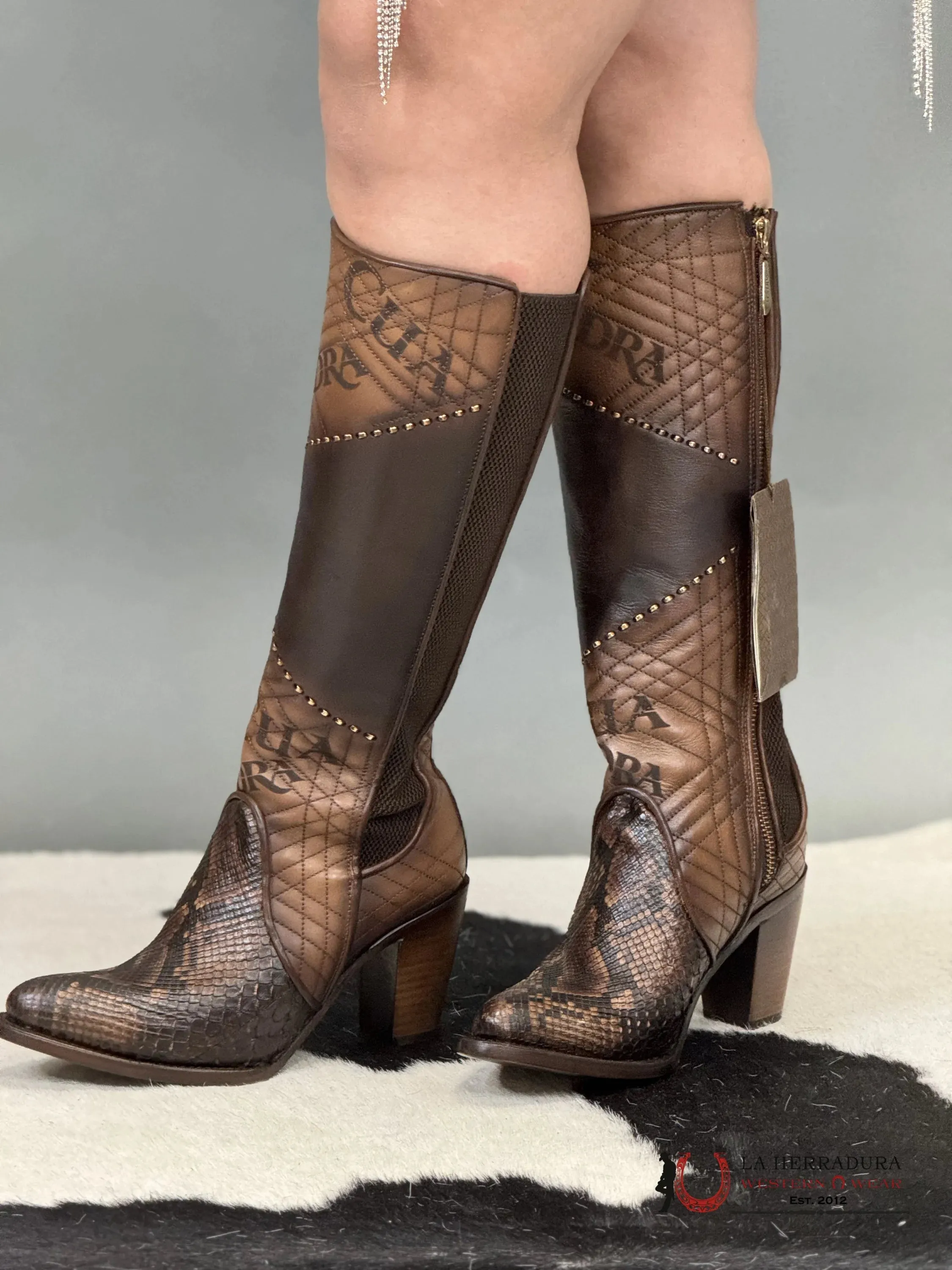 WOMENS CUADRA PITON CASTAÑO VIDREADO TALL BOOT