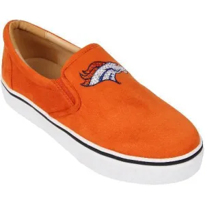 Women's Denver Broncos Cuce Orange Suede Slip On Shoe
