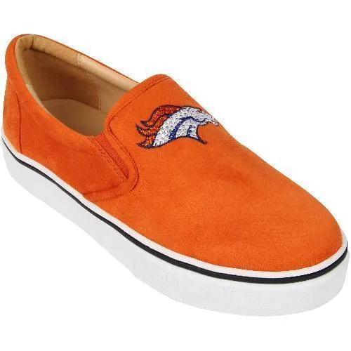 Women's Denver Broncos Cuce Orange Suede Slip On Shoe