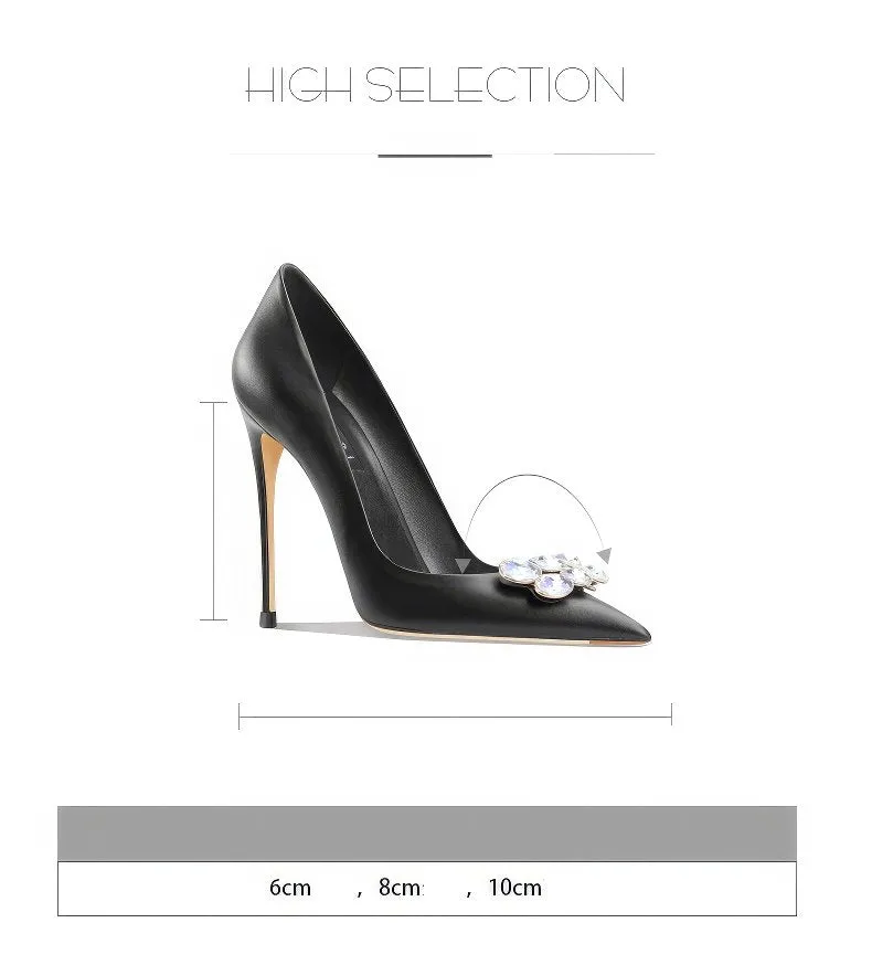 Women's Diamante Embellished Mid Heel Pointed Toe Pumps
