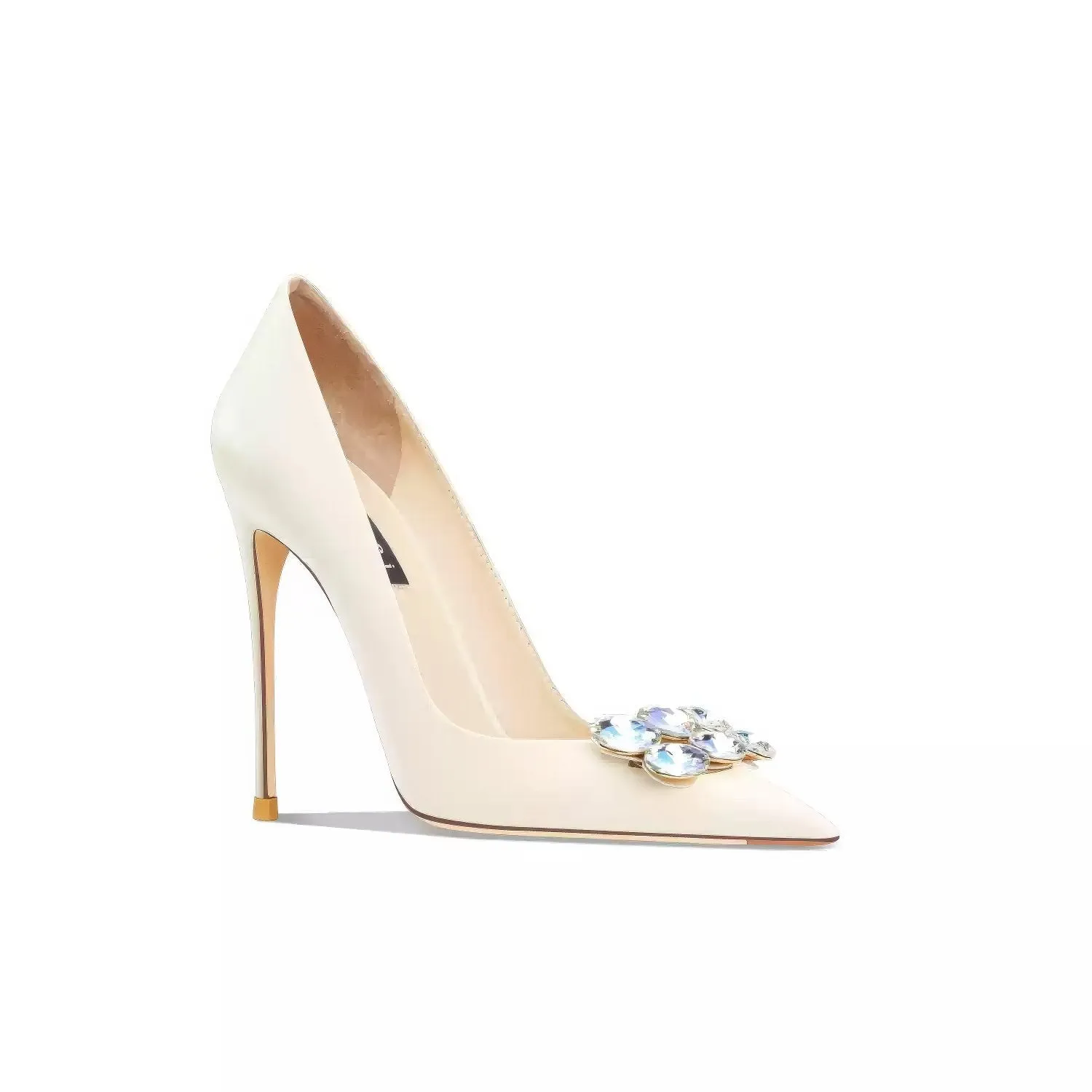 Women's Diamante Embellished Mid Heel Pointed Toe Pumps