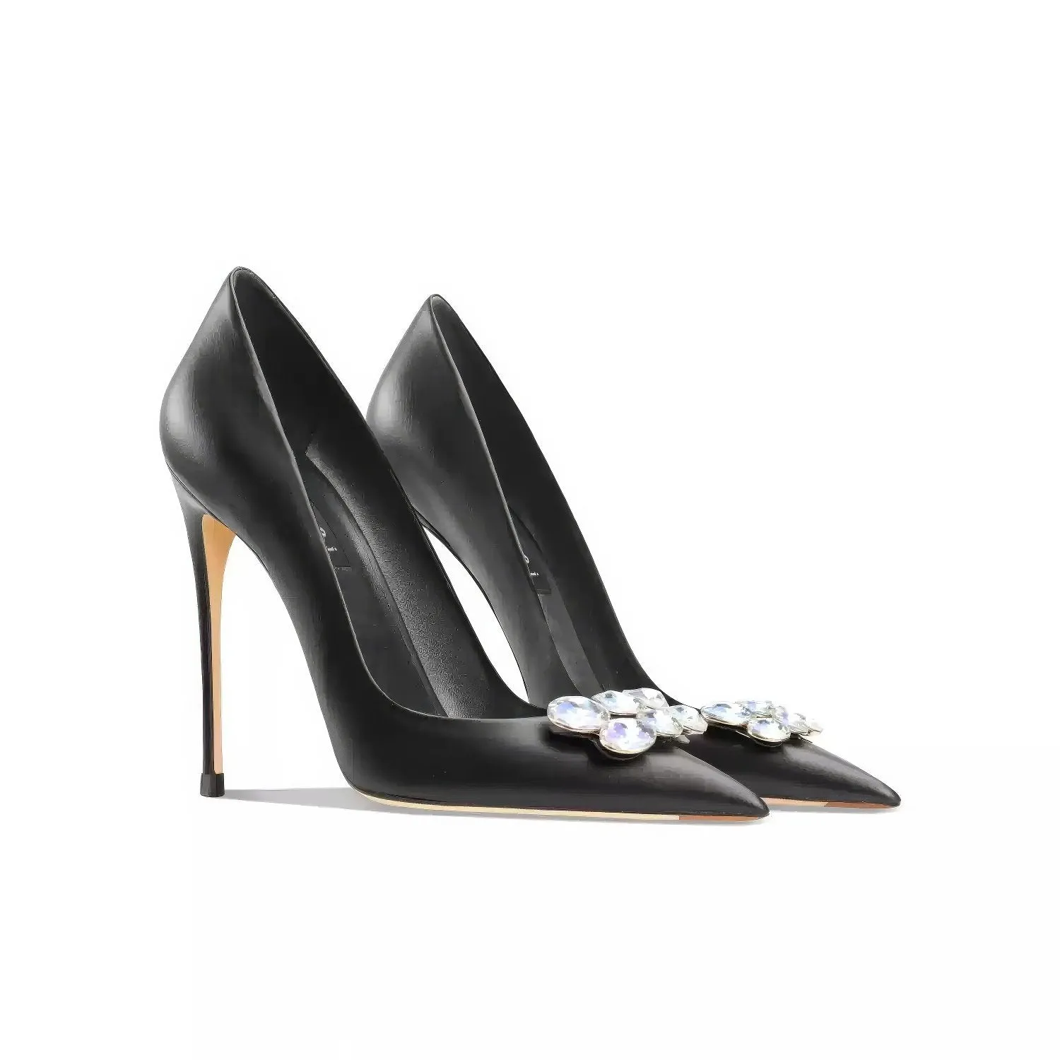 Women's Diamante Embellished Mid Heel Pointed Toe Pumps