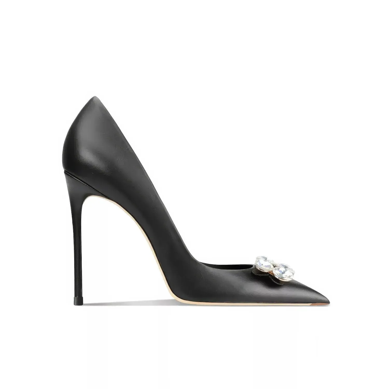 Women's Diamante Embellished Mid Heel Pointed Toe Pumps