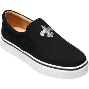 Women's New Orleans Saints Cuce Black Suede Slip On Shoe