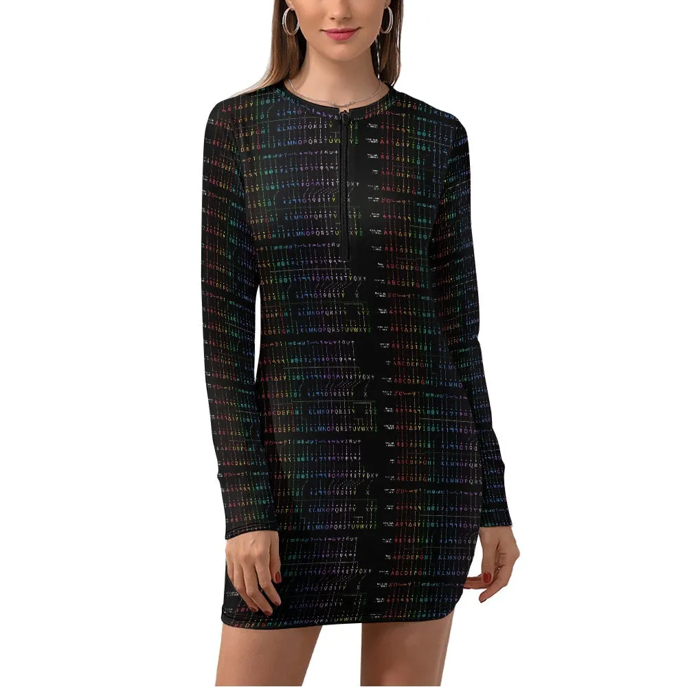 Women's OPM HIStory Zipper Long Sleeve Hip Dress