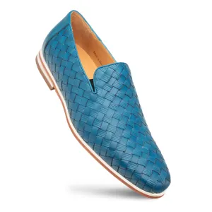 Woven Calf Venetian Slip On-Jeans | Mezlan